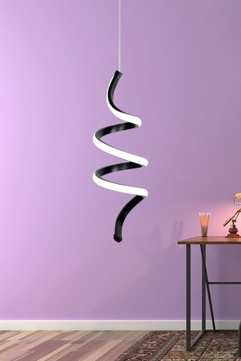 Sanctum Beren Tekli Siyah Sarkıt Modern Alüminyum Salon-Oturma Odası Avize