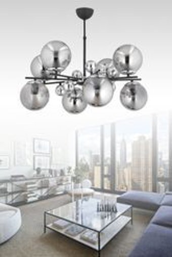 Eslight E55 Tekli Lacivert Hasır Otantik Hasır Salon-Oturma Odası Avize