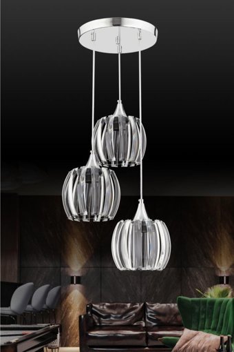 Hmydesign Mdrn-45 Tekli Siyah Kumaş Modern Kumaş Salon-Oturma Odası Avize