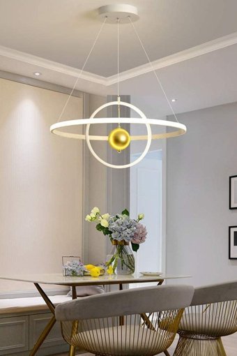 Abajur Evim Paris Tekli Beyaz Modern Alüminyum Salon Avize