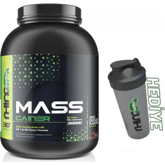 Rhino Nutrition Çikolata Aromalı 30 Servis Kilo Aldırıcı Gainer 3000 gr Toz + Shaker