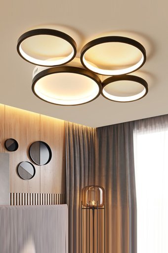 Noonlux Desıgn&Lıghtıng 6'lı Kahverengi Sarkıt Ahşap Salon-Oturma Odası Avize