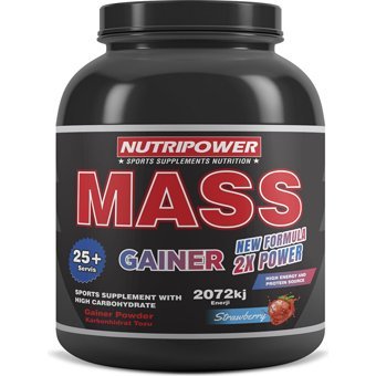 Nutripower Nutrition Çilek Aromalı 25 Servis Kas Yapıcı Gainer 2500 gr Toz