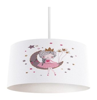 Vivido Abajur Tekli Pembe Modern Kumaş Bebek-Çocuk Odası Avize