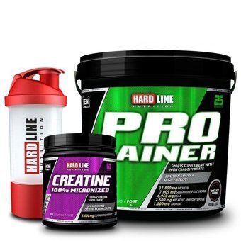 Hardline Nutrition Progainer Muz Aromalı 25 Servis Kilo Aldırıcı Gainer 5000 gr Toz + Kreatin + Shaker