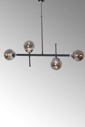 Luna Lighting 4461-18-25 Tekli Kahverengi Hasır Rustik Bambu Salon-Oturma Odası Avize