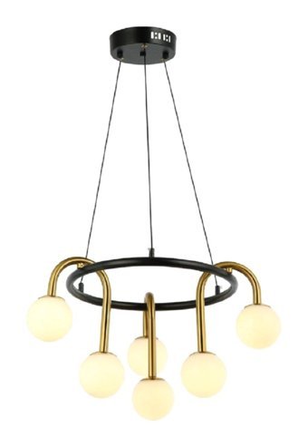 Modelight Tekli Siyah Ahşap Modern Ahşap Salon-Oturma Odası Avize