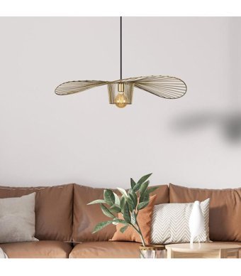 Modelight Tekli Bej Sarkıt Klasik Kumaş Salon-Oturma Odası Avize