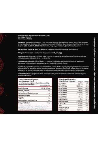 Muscle Science Nutrition Çilek Aromalı 40 Servis Kas Yapıcı Gainer 4000 gr Toz