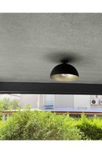 Dede 5'li Siyah Şapkalı Modern Metal Salon-Oturma Odası Avize