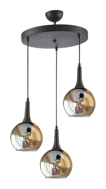Felicity Mirror 5 Tekli Kahverengi Ledli Modern Ahşap Mutfak-Salon Avize