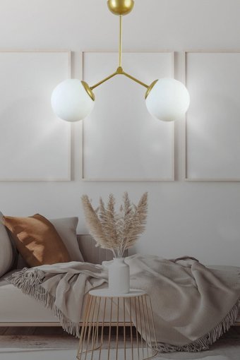 Şenay Aydınlatma Tekli Mor Baskılı Modern Kumaş Bebek-Çocuk Odası Avize