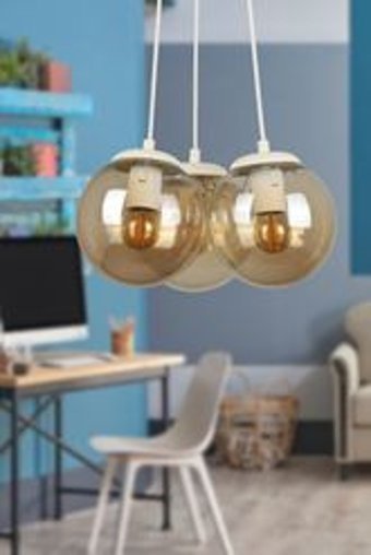 Begüsa Delf 2'li Gri Cam Modern Metal Salon-Oturma Odası Avize