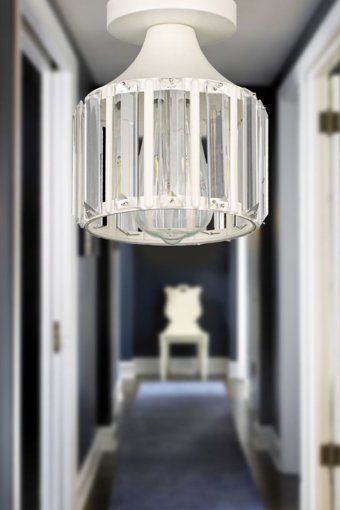 Begüsa Tekli Gümüş Küre Modern Metal Salon-Oturma Odası Avize