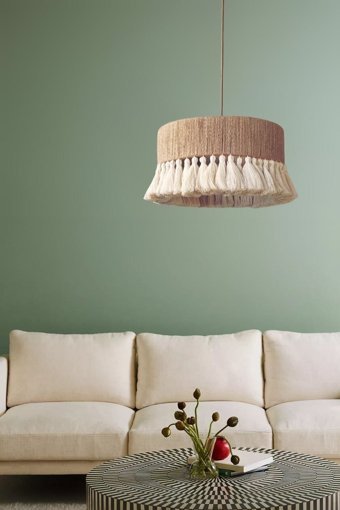 Homing House Tekli Siyah Kumaş Modern Kumaş Salon-Oturma Odası Avize