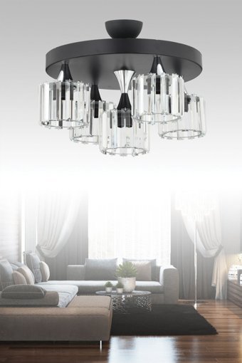 Erzurum Sedef Avize Lotus 9320-2 Wht 2'li Turuncu Modern Krom Salon-Oturma Odası Avize