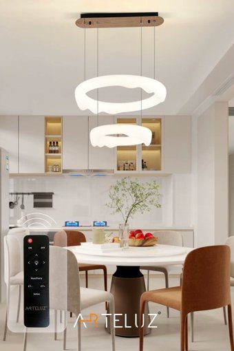 Arteluz Tekli Siyah Metal Modern Alüminyum Salon-Oturma Odası Avize