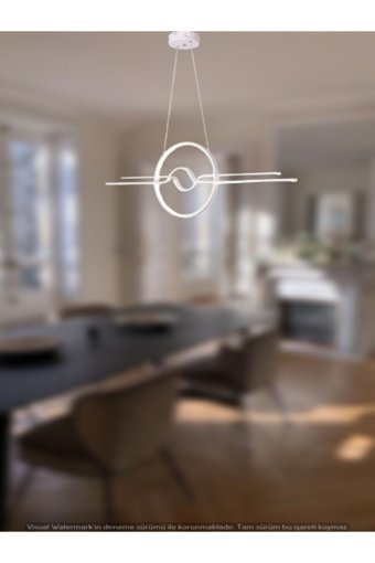 Evsehomes Tekli Sarı Sarkıt Modern Kumaş Salon-Oturma Odası Avize