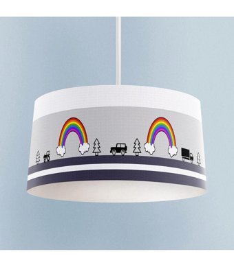 Bambaşka Moda Bmav-072 Tekli Çok Renkli Pasta Modern Kumaş Bebek-Çocuk Odası Avize