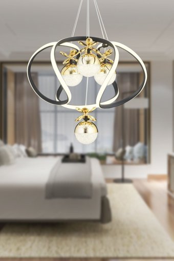 Apliqa Azalea 6'lı Siyah Sarkıt Modern Metal Salon-Oturma Odası Avize