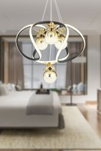 Apliqa Azalea 6'lı Siyah Sarkıt Modern Metal Salon-Oturma Odası Avize