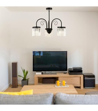 Apliqa 3'lü Gümüş Cam Modern Metal Salon-Oturma Odası Avize