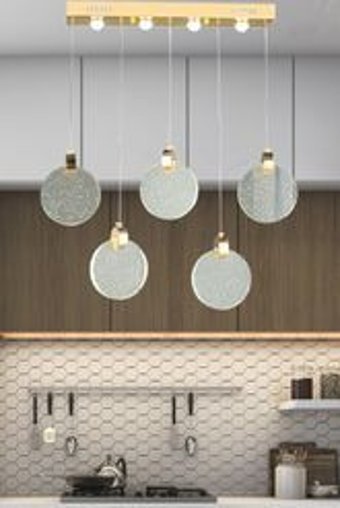 Buiva Tekli Haki Sarkıt Modern Hasır Salon-Oturma Odası Avize