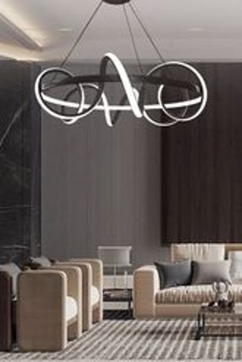 Ladco Aydınlatma A-283-1Ss Tekli Siyah Boru Modern Alüminyum Salon-Oturma Odası Avize