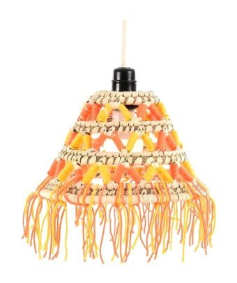 Retro Home Design Tekli Beyaz Rattan Bohem Hasır Salon-Oturma Odası Avize
