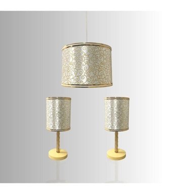 Dekorluna Linda Tekli Bej Sarkıt Eskitme Alüminyum Salon-Oturma Odası Avize