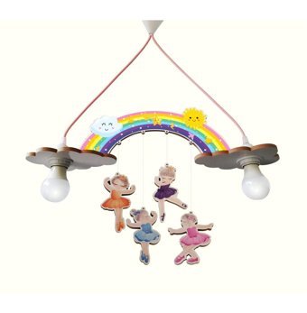 Arya Tekli Kırmızı Ahşap Modern Ahşap Bebek-Çocuk Odası Avize