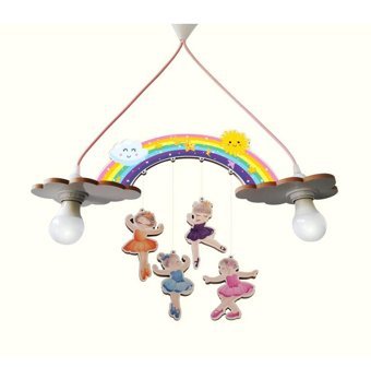 Arya Tekli Kırmızı Ahşap Modern Ahşap Bebek-Çocuk Odası Avize