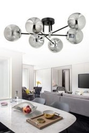 Esdekor Tekli Beyaz Sarkıt Modern Cam Salon-Oturma Odası Avize