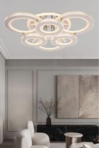 Elyus Albert 2'li Beyaz Halka Modern Alüminyum Salon-Oturma Odası Avize