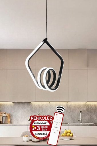 Pera 3'lü Gri Üçgen Modern Alüminyum Salon-Oturma Odası Avize