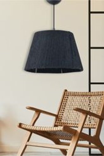 Etsylight Tekli Siyah Modern Metal Salon-Oturma Odası Avize