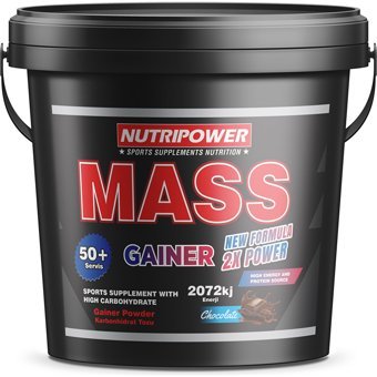 Nutripower Nutrition Çikolata Aromalı 50 Servis Kas Yapıcı Gainer 5000 gr Toz