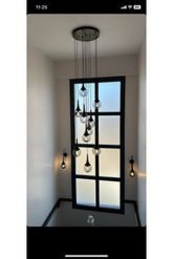 Begüsa No:1 Tekli Beyaz Sarkıt Modern Ahşap Salon-Oturma Odası Avize