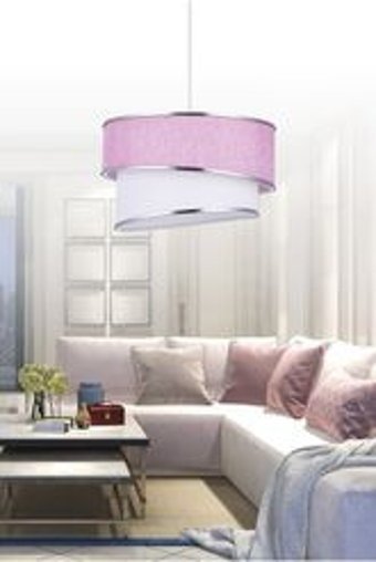 Vivido Abajur Orion Tekli Gri Sensörlü Sarkıt Modern Kumaş Salon-Oturma Odası Avize