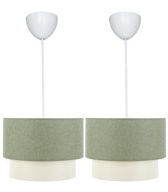 Etsylight Dora 2'li Altın Sarkıt Modern Cam Salon-Oturma Odası Avize