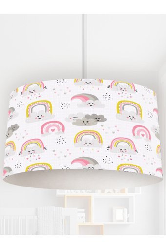 Evlight Tekli Pembe Silindir Modern Plastik Salon-Oturma Odası Avize