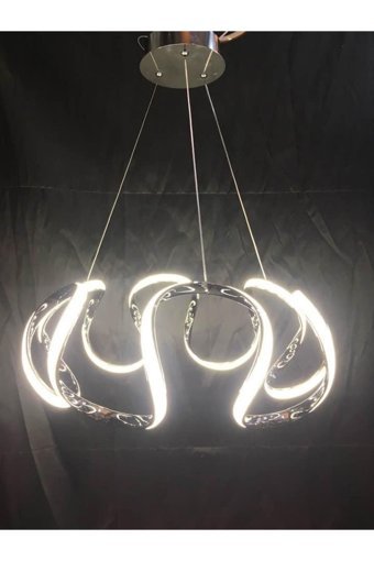 Vk Home Aydınlatma 5'li Siyah Sarkıt Modern Halat Salon-Oturma Odası Avize