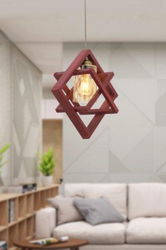Begüsa No:4 Tekli Mavi Sarkıt Modern Ahşap Genç Odası Avize