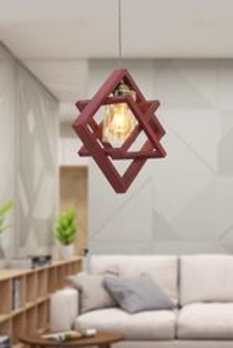 Begüsa No:4 Tekli Mavi Sarkıt Modern Ahşap Genç Odası Avize