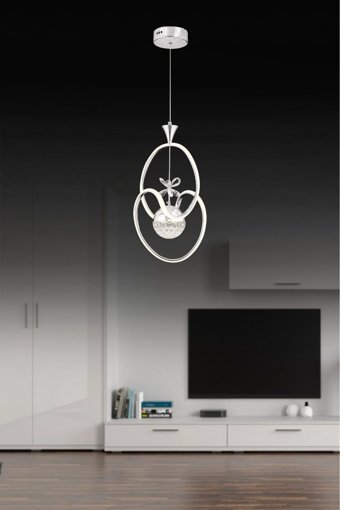 Nisaluce Tekli Altın Modern Cam Salon Avize