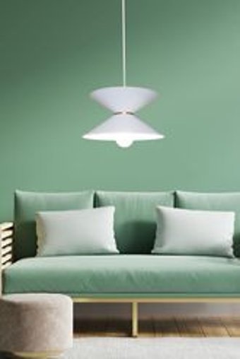 Abralight Kc548 Tekli Beyaz Kumaş Modern Kumaş Salon-Oturma Odası Avize