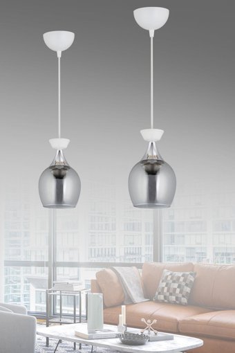 İstanbul Avize Alin 4'lü Gümüş Sarkıt Modern Metal Salon-Oturma Odası Avize