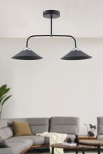 Lumenistanbul Kora Tekli Sarı Kumaş Modern Kumaş Salon-Oturma Odası Avize