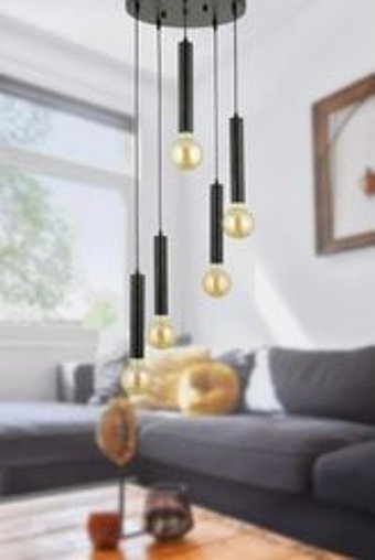 Apliqa Eldon 6'lı Altın Kristal Taşlı Modern Metal Salon-Oturma Odası Avize