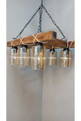 Woodhub Tekli Sarı Ledli Modern Alüminyum Salon-Oturma Odası Avize